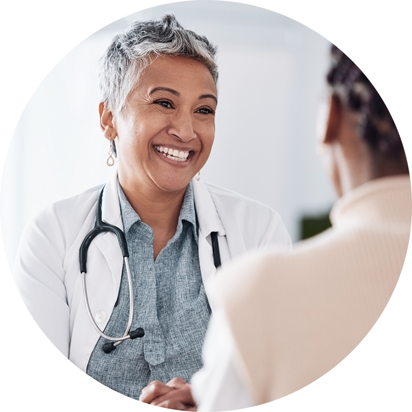 Doctor smiling at patient